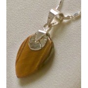 672 collier oeil de tigre, argent sterling,  